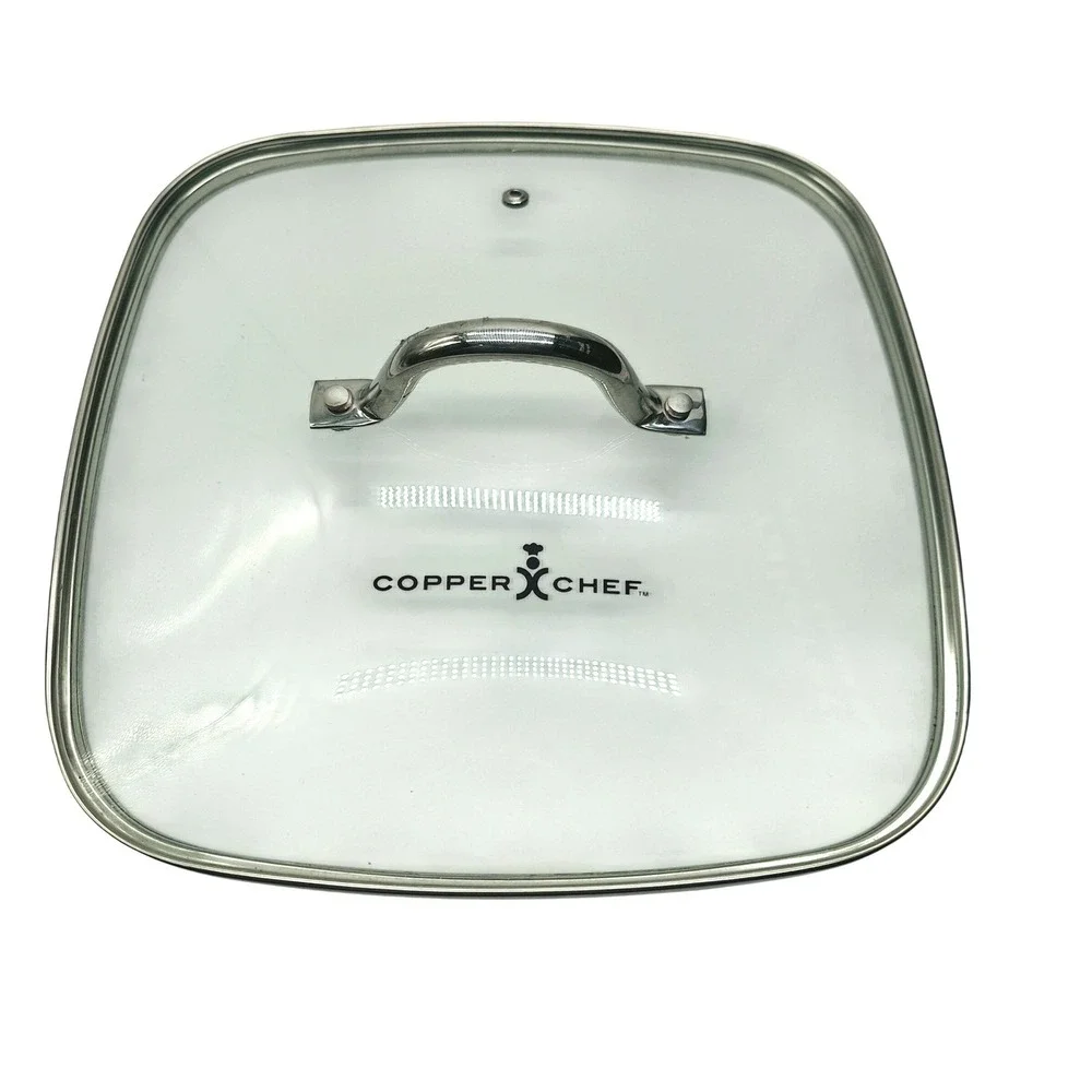 Copper Chef 6.7qt Square Casserole Pan with Glass Lid Non-Stick Induction Base